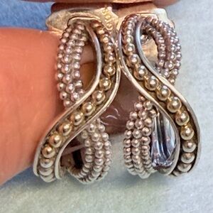 LAGOS Caviar small hoop earring 925 Elegant Silver with 750 Gold accents